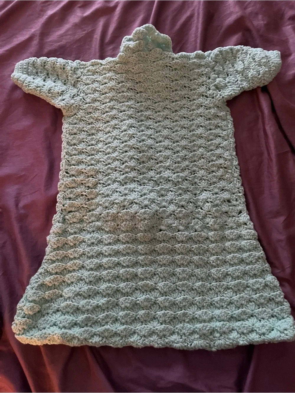 Hand Crochet Vintage Baby Bunting with Hat